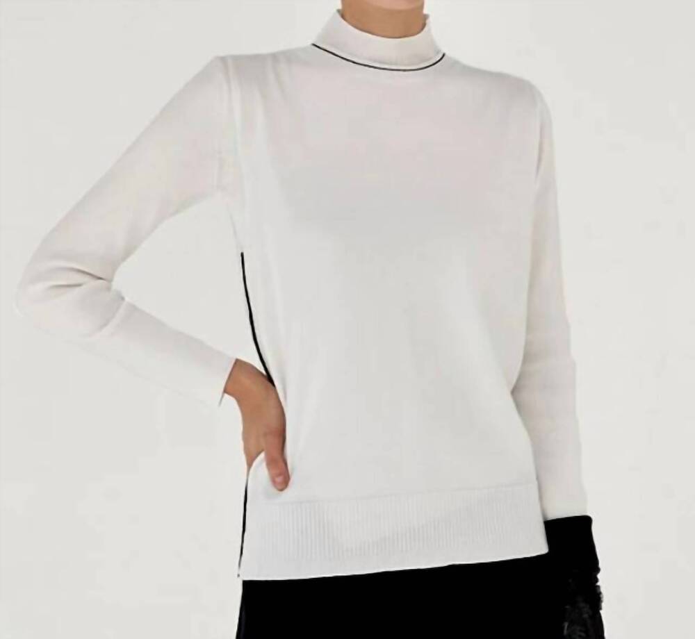 NEW ANEL golf paris backslit knit vest top in white